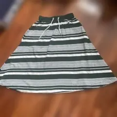 Champion ボーダー柄 フレアスカート グリーン