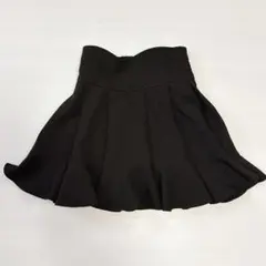美品✨ミシェルマカロン ハイウエスト美脚フレアミニスカート 骨格ウェーブ 黒 F