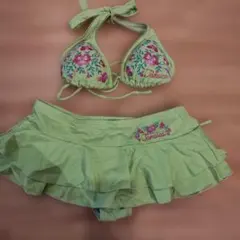 ユ*ー様 ジャマイカ刺繍セパレート水着　ビキニ　グリーン