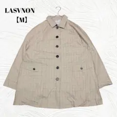 美品✨️LASVNON　ラスブノン【M】 チェック柄 ステンカラーコート 日本製