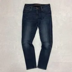 しまむら クロッシープレミアム 裏地あったかパンツ デニム スキニーデニム 濃紺