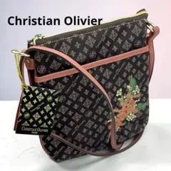 未使用タグChristianOlivier撥水ショルダーバッグ花刺繍モノグラム軽