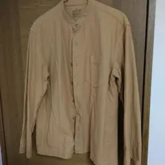 無印メンズ　バンドカラーシャツ　アースカラー　Ｍサイズ　着用2.3回