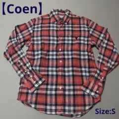 coen/チェック柄シャツ/Sサイズ/コーエン/リネンシャツ
