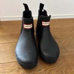 HUNTER ブラック サイドゴアブーツ　レインブーツ長靴