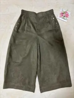 当日発送【未使用】Leilian 洗えるスエード調ワイドパンツ ウエストゴム　秋