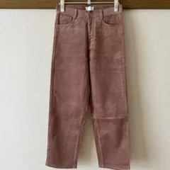 ケービーエフ ピンク コーデュロイ ストレートレッグ パンツ