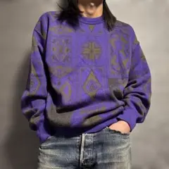 菅田将暉　レトロ柄 ニット セーター 柄物 モディリアーニ　ビンテージ