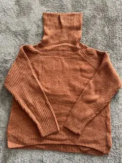 earth music&ecology オレンジ ハイネックニット