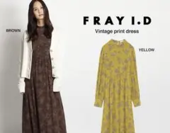 FRAY I.D ビンテージプリントワンピース　ブラウン　size1