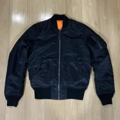 Alpha industries MA-1 フライトジャケット 黒 オレンジ内側