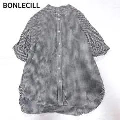【2000円均一】BONLECILLチェック柄ボリュームスリーブ半袖シャツのサムネイル