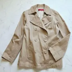 OLIVE BRANCH　ダブルブレストトレンチコート　ショート丈　Ｍ　洗濯機可