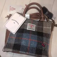 Harris Tweed キティ　チェック柄バッグ