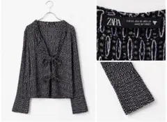 ZARA ザラ 長袖ブラウス シャツ ブラック ブ ピンク　USAのサムネイル
