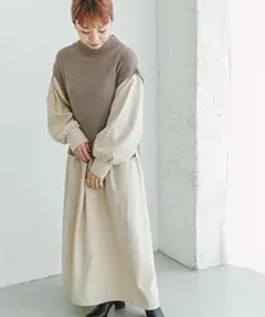 ITEMS URBANRESEARCH ニットベストドッキングワンピース