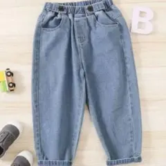 SHEIN 100cm デニムパンツ　ズボン　バースデイ　韓国子供服　しまむらのサムネイル