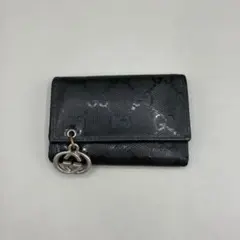 GUCCI✨️キーケース 6連 GGキャンバス チャーム レザー 黒