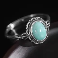 指輪 ターコイズ オープンリング ユニセックス エスニック ヴィンテージ 花