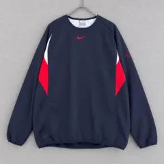 希少XXL 00s NIKE 野球 センターロゴ フリース ピステ ネイビー