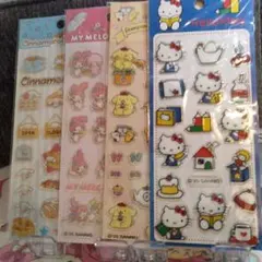 ・サンリオ　クリスタルぷっくり立体ステッカー4枚セット　公式ライセンス商品