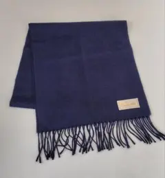 【タグ付き】マフラー カシミヤ入り 毛100％ 紺 青 メンズ レディース 無地
