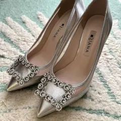 ダイアナ★DIANA★シルバーハイヒールパンプス22cm