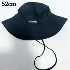 美品✨OUTDOOR アウトドア 顎ひも付きハット ブラック 52cm キャンプ