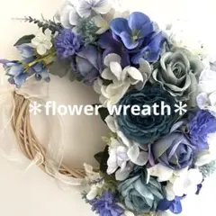 ＊フラワーリース＊　大きめ　母の日　玄関リース　ダリアとローズのナチュラルリース