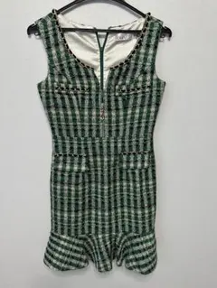 キャバドレス　グリーン　ツイード　an sサイズ