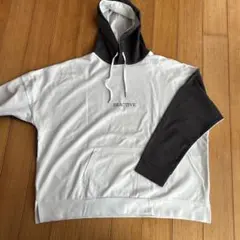 WEGO パーカー L ホワイト/ダークグレー