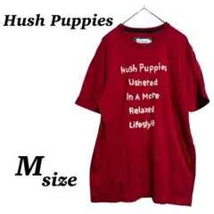 【Hush Puppies】半袖　Tシャツ　赤　レッド　ロゴ入り