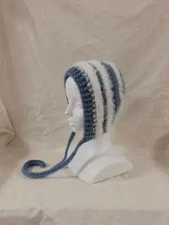 【値下げ】編み物　かぎ編み　帽子　ニットボンネット バラクラバ　ハンドメイド