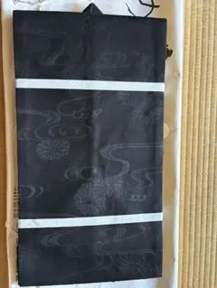 和装小物 帯 黒地 菊文様　名古屋帯