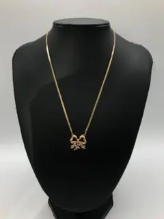 美品 ニナリッチ NINARICCI ネックレス リボンモチーフ GPゴールド系