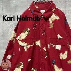美品 カールヘルム モンラパン うさぎ マカロン 総柄 フード付きシャツ 日本製 美品 カールヘルム モンラパン うさぎ マカロン 総柄 フード付きシャツ