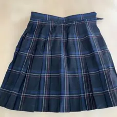 ネイビー系チェック柄 スクールスカート