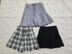 【3点まとめ売り】女の子　ラブトキスカート、キュロット(130cm)