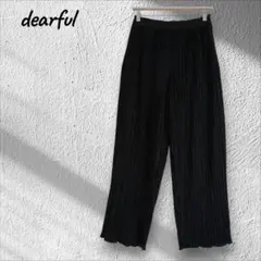 ディアフル プリーツワイドパンツ リブパンツ ゴムウエスト 大きいサイズ LL