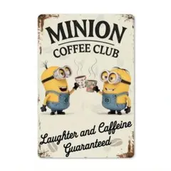 ミニオンズ　コーヒークラブ　メタルサイン　インテリア雑貨　ブリキ看板