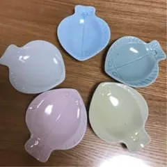魚型箸置き　小皿　5色セット
