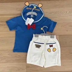 【新品未使用】バースデイフタフタディズニー　ドナルドなりきりセットアップ　100