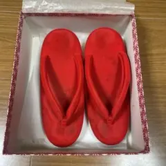 赤い草履 使用感あり　20センチ