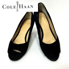 COLE HAAN コールハーン オープントゥパンプス黒スエード 22.5cm