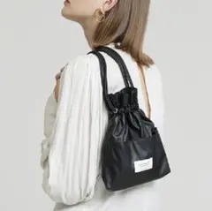 beautiful people×STUDIOUS別注レザー巾着ショルダー