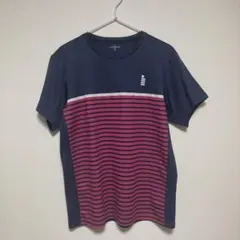 GOSEN 半袖Tシャツ ネイビー/ピンク