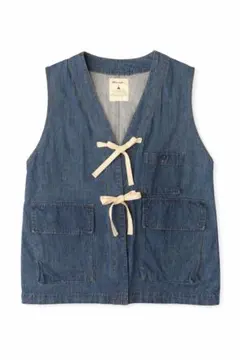niko and… ニコアンド デニムベスト リボン 前開き重ね着 春コーデ