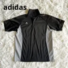 アディダス　adidas 黒/グレー ポロシャツ　L ゴルフ　ロゴ入り