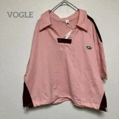 【バウルズ】 美品　ピンク ワイン 半袖ポロシャツ 2XL 襟付き　b373