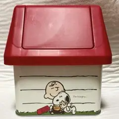 美品【USJ限定】スヌーピー お家型缶 お菓子空き缶 ミニゴミ箱 小物入れ
